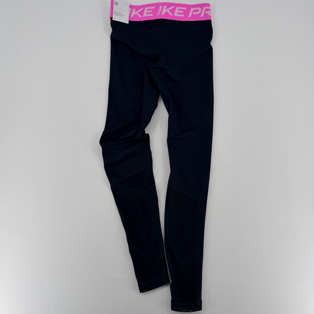 Nike Pro 365 Dri-FIT Leggings Women XS Black Pink Logo Tights NWT - Picture 14 of 14